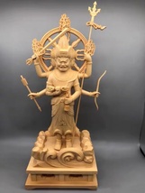 人気新品★最高級品 三宝荒神立像 総檜木材 仏教工芸品 木彫仏像 珍品 仏師手仕上げ品_画像1