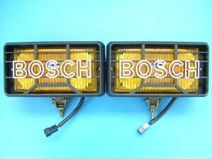 ほぼ新品 BOSCH210 大型 25cm 角型 フォグランプ H3バルブ 旧車 昭和 角形 ボッシュ PROFI プロフィ オフロード トラック 4WD 四駆 当時物