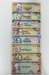 A 1777.ジャマイカ8種 紙幣 旧紙幣 外国紙幣 
