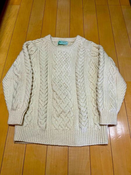 【STRATHTAY by INVERALLAN】 HAND KNIT 1A 手編み クルーネック アランセーター インバーアラン