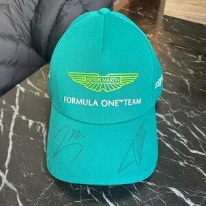 アストンマーチン F1 Aston Martin Aramco Cognizant F1 2023 公式チーム キャップ Cap Fernando Alonso & Lance Stroll 直筆サイン 