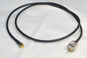 ＭオスとSMAオスのコネクタが両端に付いた 3D-2V 同軸ケーブル, 全長 約 100cm, MP-SMAP