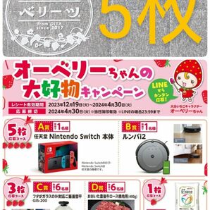 懸賞 JA全農おおいた 大分県産いちご オーベリーちゃんの大好物キャンペーン 品種フィルム 5枚 専用応募ハガキ 1枚 セット