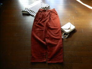 [niko and.../ Nico and ]Lsize easy adult pretty waist rubber corduroy tuck entering wide pants Brown 