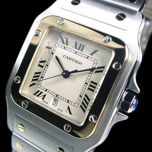 ★極美品 Cartier カルティエ サントスガルベ 18金SS LM 187901 Cal.687 アイボリー 綺麗！★の画像4