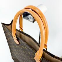 A4収納 大容量 Louis Vuitton ルイヴィトン サックプラ トートバッグ モノグラム M51140 フランス製 レザー ブラウン_画像7