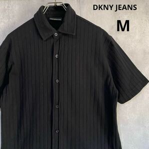 DKNY JEANS 半袖シャツ　綿83% ポリエステル17% 黒　M