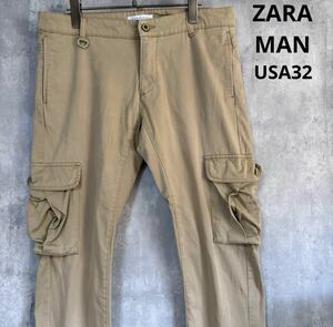 ザラ　ZARA MAN パンツ　USA32 カーゴパンツ