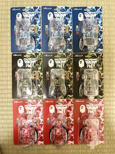 BE@RBRICK BAPE PLAY 100% 9個セット ベアブリック メディコムトイ MEDICOM TOY bearbrick