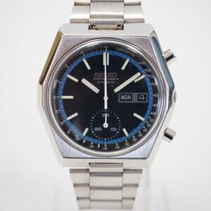 Th953931 セイコー 腕時計 クロノグラフ 6139-7080 SS 自動巻き ネイビー系文字盤 SEIKO 中古