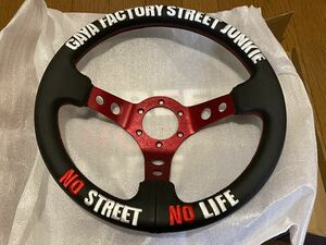 GAYA FACTORYオリジナルステアリング　No Street No Life レッド