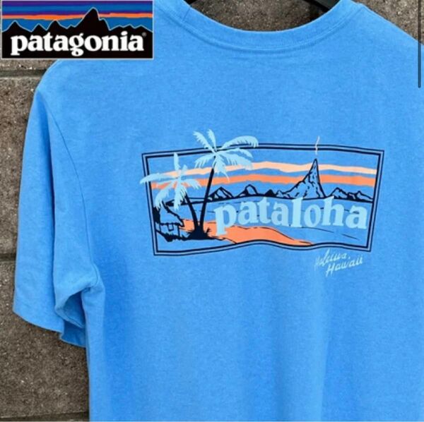 新品　パタロハ　PATAGONIA パタゴニア　ハワイ限定　メンズ　半袖 Tシャツ XL オーガニックコットン　ブルー　青グレー　