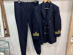 JAPAN VINTAGE..60S. sea . boat member for uniform set up gold button YKKmi tiger zipper Tailor Yamamoto Yamamoto Western-style clothes shop USED