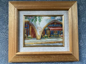 Art hand Auction Oil painting signed No. F0 France street corner Provence▼Glass framed item, painting, oil painting, Nature, Landscape painting