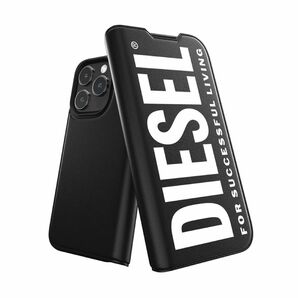 新品 DIESEL 手帳型 ケース iPhone15ProMax BK/WH (ディーゼル)