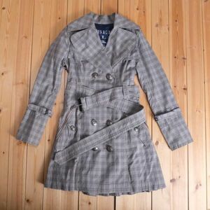 お買い得◆BURBERRY BLUE LABEL◆バーバリーブルーレーベル◆レディース　女性用　チェック柄コート　[38] グレー br07017093