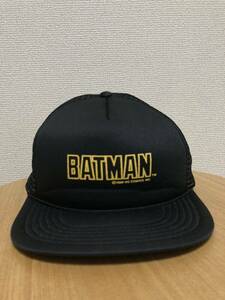 80's90's USAヴィンテージ BATMAN バットマン メッシュキャップ キャップ 帽子 黒