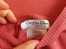 Christian Dior クリスチャンディオール 　キャミソールとカーディガン　ピンク系　リボン　イタリア製　３６_画像10