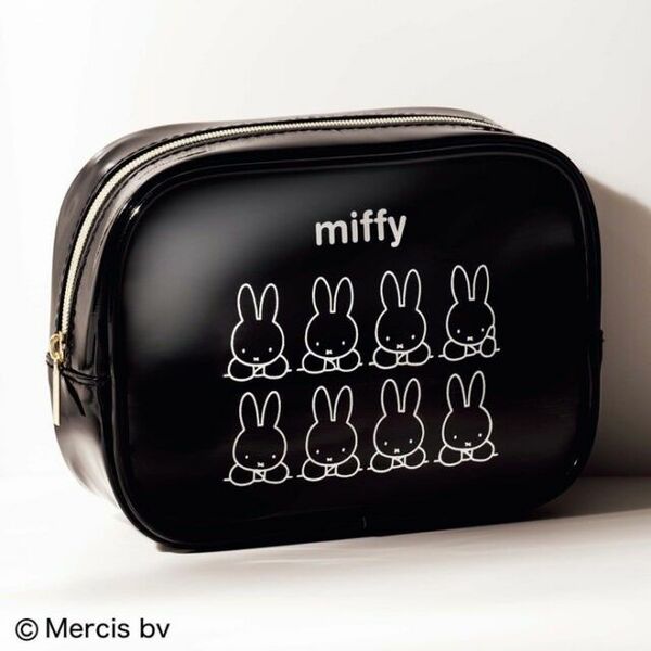 【新品雑誌付録】 miffy 高級感溢れるエナメル調 マチたっぷりポーチ