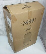 16 01759 ☆ AnyZip スーツケース キャリーバッグ キャリーケース TSAロック搭載 フレームタイプ シルバー【USED品】_画像7