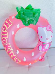 ★サンリオ ハローキティ イチゴ型 浮き輪 空気ビニール風船 人形 空ビ Inflatable Sanrio SwimRing PoolToys Hello kitty