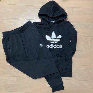 アディダス　adidas 上下セット　スウェット　黒　ブラック　XSサイズ　Sサイズ