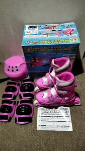  регулируемый линия skate светится ролик лезвие 6 -годовалый ребенок и больше детский линия skate розовый защита шлем имеется!!