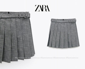  new goods S size san from Junior till [ZARA Zara ] belt attaching box pleat inner pants attaching skirt ska bread culotte 150 160 T-shirt 