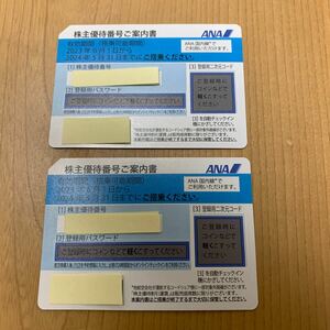 ANA 全日空　株主優待券 2枚　2024年5月31日まで搭乗可 