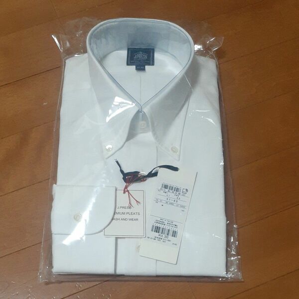 Jpress メンズ　長袖 ボタンダウン シャツ 白 ドレスシャツ Lサイズ　41―85cm　未使用