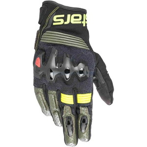 在庫あり アルパインスターズ グローブ 3504822 HALO LEATHER GLOVE FOREST BLACK YELLOW FLUO(6085) サイズ:M