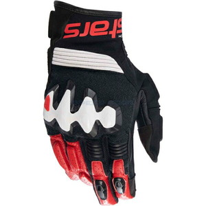 在庫あり アルパインスターズ グローブ 3504822 HALO LEATHER GLOVE BLACK WHITE BRIGHT RED(1304) サイズ:M