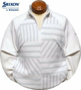 【ホワイト 3Lサイズ】 スリクソンbyデサント セーター メンズ RGMWJL02 松山英樹プロ共同開発 手洗い可 蓄熱保温 ハーフジップセーター