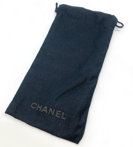 未使用 CHANEL メガネケース 薄手 縦17cm 巾着 黒 ブラック 1枚 眼鏡ケース サングラスケースにも シャネル 小物収納