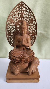 木彫り 仏像 象に乗った 普賢菩薩 高さ最大３０ｃｍ