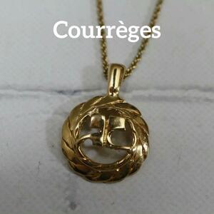[ anonymity delivery ] Courreges necklace Gold Logo round 8