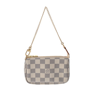  серебряный магазин б/у LOUIS VUITTON Louis Vuitton Damier azur Mini небольшая сумочка аксессуары sowa-ruN58010 аксессуары сумка разряд A