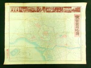 y407◆三越呉服店◆東京案内地図◆古地図◆明治40年 東京勧業博覧会 浜田四郎 戦前@広告/古写真/古文書/古書