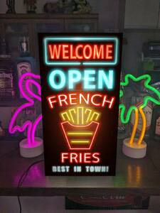 [L size ]f ride potato French fly z open business middle store kitchen car lighting signboard ornament miscellaneous goods light BOX illumination signboard lightning signboard 