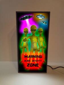エイリアン UFO 宇宙人 未確認飛行物体 ホラー エリア51 店舗 自宅 サイン ランプ 照明 看板 置物 雑貨 ライトBOX 電飾看板 電光看板