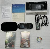 SONY PSP プレイステーションポータブル ブラック　　モンスターハンター　.hack//Link ぷよぷよ！_画像1