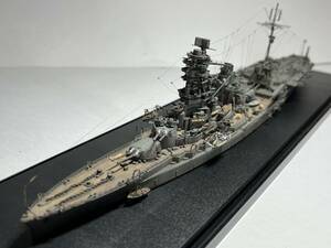 FUJIMI フジミ 1/700 日本海軍 航空戦艦 日向(ひゅうが)プラモデル組立塗装済完成品 空中線付加工品 箱無 コレクションケース固定 現状品