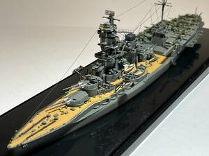 ジャンク FUJIMI フジミ 1/700 日本帝国海軍 航空戦艦 伊勢(いせ)先端パーツ破損 組立済完成品 空中線付加工品 箱無 ケース固定 現状品