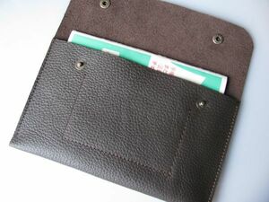 (sh28). medicine pocketbook case / passbook case cow shrink leather ( dense brown ) health notebook through . guarantee proof 