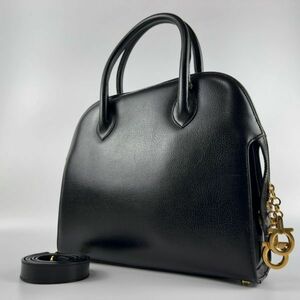 【極美品】Salvatore Ferragamo ハンドバッグ 2way ガンチーニ レザー 本革 ショルダーバッグ 黒 ブラック サルバトーレフェラガモ 1円