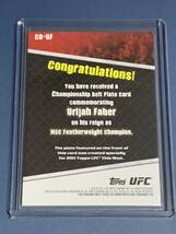 ユライヤ・フェイバー チャンピオンベルトプレートカード TOPPS UFC TITLE SHOT 2011_画像2