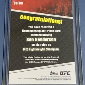 ベンソン・ヘンダーソン チャンピオンベルトプレートカード TOPPS UFC TITLE SHOT 2011の画像2