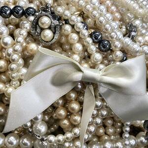 A01-0032☆☆【5キロ超え☆大量】イミテーションパールまとめ 約 5003g ( イミテーション Pearl accessory jewelry necklace earrings 等 )