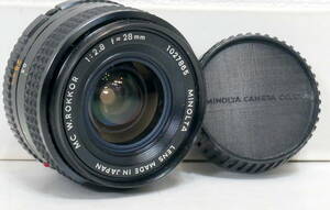 ▲(R602-B294)美品 MINOLTA ミノルタ MC W.ROKKOR 28mm F2.8 単焦点レンズ