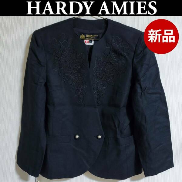 【新品】 英国王室御用達 最高級 HARDY AMIES BOUTIQUE london ハーディ エイミス スイス製 テーラードジャケット 11サイズ 【k508】